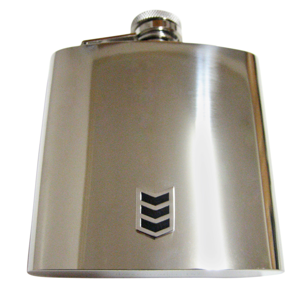 Black Chevron Design Large Flask - image 1
